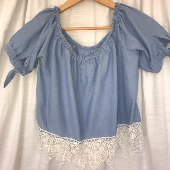 Majora Off The Shoulder Blue Top - Picture 5 of 9